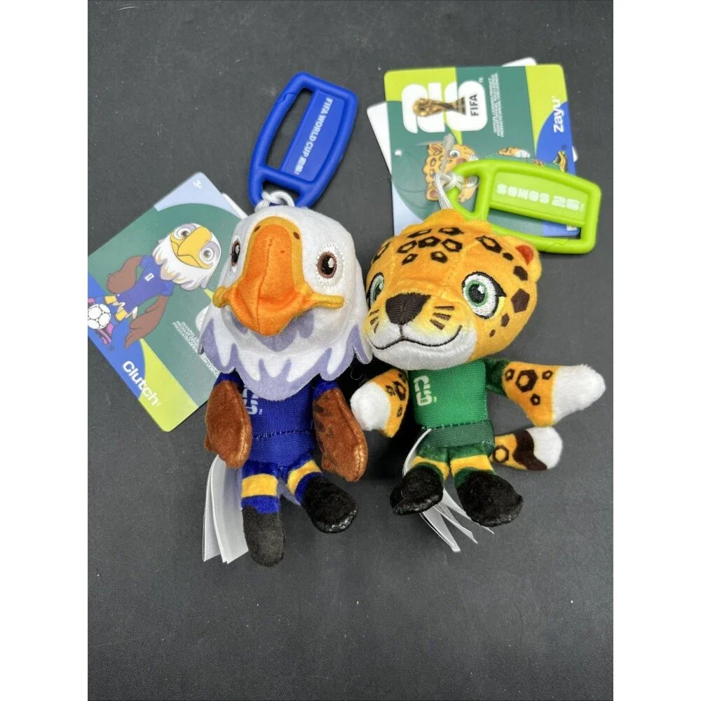 FIFA World Cup 2026 Plush Mascot Lot of 2 Jazwares Clutch Zayu USA Mexico NWT